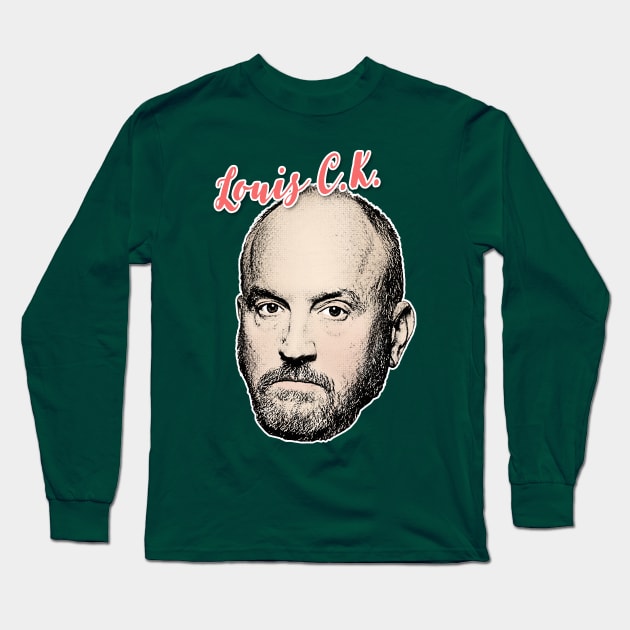 Louis CK // Retro Style Aesthetic Design Long Sleeve T-Shirt by DankFutura